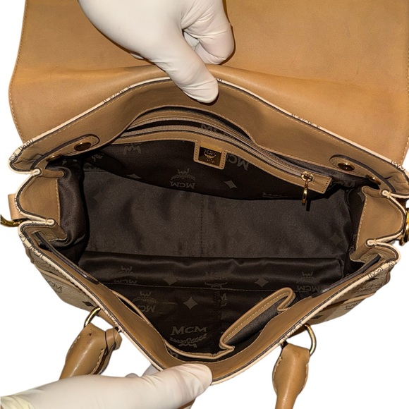 MCM Visetos Satchel with Croc-Embossed Flap - Picture 11 of 15